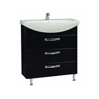 Тумба под раковину Aquaton Ария 80 Н черный глянец  (1A141301AA950) 1A141301AA950