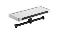 Бумагодержатель двойной с полкой, черный   RUSH EDGE  (ED77143B black) ED77143B black