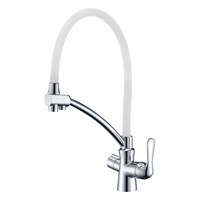 Смеситель Lemark Comfort LM3070C-White для кухни с подключением к фильтру с питьевой водой, хром/белый LM3070C-White