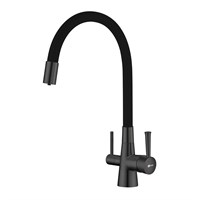 Смеситель Lemark Comfort LM3075GM для кухонной мойки, с подключением к фильтру питьевой воды, графит LM3075GM