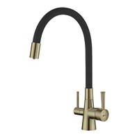 Смеситель Lemark Comfort LM3075B для кухонной мойки, с подключением к фильтру питьевой воды, бронза/черный LM3075B