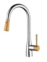 Смеситель D&K Rhein,Schiller DA1462504D для кухонной мойки, с выдвижной лейкой, хром/золото темное DA1462504D