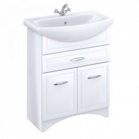 Тумба с раковиной Milardo Victoria 75 напольная белая (VIC75W1M95K) VIC75W1M95K
