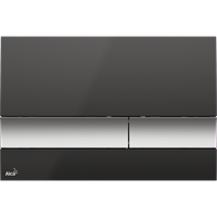 Кнопка смыва AlcaPlast M1728-2 черная/хром-матовая M1728-2
