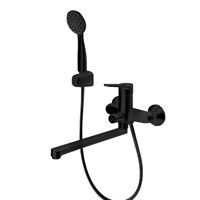 Смеситель для ванны длинный излив Bravat Eco, черный (F6111147BM-LB) F6111147BM-LB