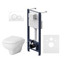 Комплект унитаза с инсталляцией AM.PM Like FlashClean IS49001.801700 с сиденьем Микролифт и клавишей смыва Белый IS49001.801700