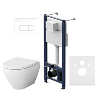 Комплект унитаза с инсталляцией AM.PM Spirit V2.0 FlashClean IS48001.701700 с сиденьем Микролифт и клавишей смыва Белый IS48001.701700