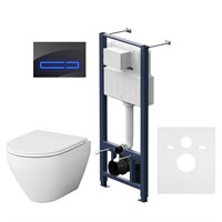 Комплект унитаза с инсталляцией AM.PM Spirit V2.0 FlashClean IS450A38.701700 с сиденьем Микролифт и Черной клавишей смыва IS450A38.701700