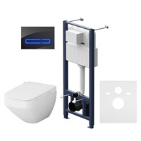 Комплект унитаза с инсталляцией AM.PM Inspire V2.0 FlashClean IS450A38.CCC50A с электронным сиденьем Микролифт с функцией биде и Черной клавишей смыва IS450A38.CCC50A