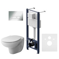 Комплект унитаза с инсталляцией AM.PM Sense IS47051.741700 с сиденьем Микролифт и клавишей смыва Хром IS47051.741700