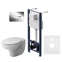 Комплект унитаза с инсталляцией AM.PM Sense IS48051.741700 с сиденьем Микролифт и клавишей смыва Хром IS48051.741700
