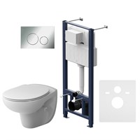 Унитаз подвесной с инсталляцией и кнопкой Am.Pm Sense IS49051.741700 IS49051.741700