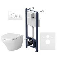 Комплект унитаза с инсталляцией AM.PM Inspire FlashClean IS49001.501700 с сиденьем Микролифт и клавишей смыва Белый IS49001.501700