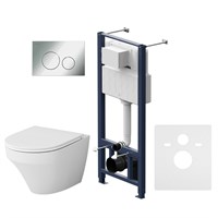 Комплект унитаза с инсталляцией AM.PM Inspire FlashClean IS49051.501700 с сиденьем Микролифт и клавишей смыва Хром IS49051.501700