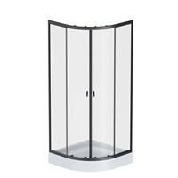 Душевой уголок AM.PM X-Joy Twin Slide 80x80 W88E-205-080BT с поддоном профиль Черный стекло прозрачное W88E-205-080BT