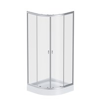 Душевой уголок AM.PM X-Joy Twin Slide 80x80 W88E-205-080MT с поддоном профиль матовый Хром стекло прозрачное W88E-205-080MT