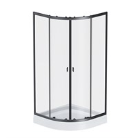 Душевой уголок AM.PM X-Joy Twin Slide 90x90 W88E-205-090BT с поддоном профиль Черный стекло прозрачное W88E-205-090BT