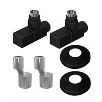 Комплект подключения Lemark LM03412SBL с квадратными вентилями, черный LM03412SBL