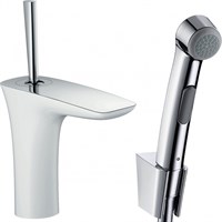 Смеситель для раковины Hansgrohe PuraVida 15275400 с гигиеническим душем Хром Белый 15275400