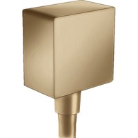 Шланговое подсоединение Hansgrohe Fixfit Square 26455140 с клапаном обратного тока Полированная бронза 26455140