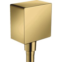 Шланговое подсоединение Hansgrohe Fixfit Square 26455990 с клапаном обратного тока Полированное золото 26455990
