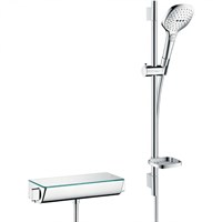 Комплект смесителя для душа Hansgrohe Ecostat Select 27038400 с термостатом и душевым гарнитуром Hansgrohe Raindance Select E Хром Белый