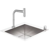 Кухонная мойка Hansgrohe C71-F450-06 43201800 со смесителем Нержавеющая сталь 43201800