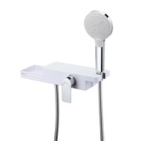Смеситель Lemark Unibox LM6903CW для душа с гарнитуром и мыльницей, белый, хром LM6903CW