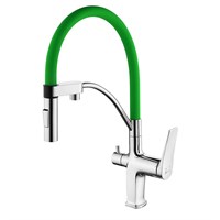 Смеситель Lemark Comfort LM3074C-Green, для кухни с подключением к фильтру с питьевой водой, хром/зеленый LM3074C-Green