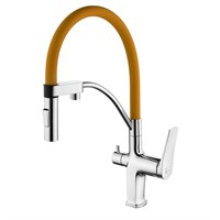 Смеситель Lemark Comfort LM3074C-Orange, для кухни с подключением к фильтру с питьевой водой, хром/оранжевый LM3074C-Orange