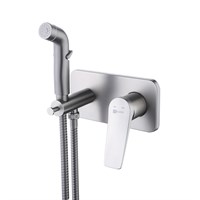 Смеситель Lemark Bronx LM3720GM с гигиеническим душем, встраиваемый, графит LM3720GM