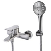Смеситель для ванны и душа Lemark Bronx LM3714GM, с душевым гарнитуром, графит LM3714GM