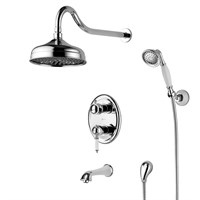 Душевая система Lemark Villa LM4822C для ванны, излив, верхний душ, хром LM4822C