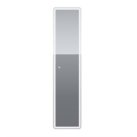 Пенал Dreja  зеркальный POINT, 40 см, подвесной, универсальный, 1 дверца, 4 стеклянные полки, сенсорный выключатель, LED-подсветка, белый (99.9035)