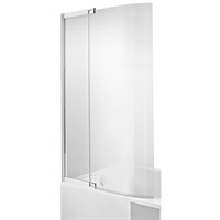 Шторка на ванну Jacob Delafon Bain Douche Malice 95x150 E6D069-GA Хром стекло прозрачное