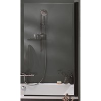 Шторка на ванну Jacob Delafon Struktura 80x140 E6D042-BLV профиль Черный стекло прозрачное E6D042-BLV