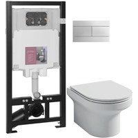 Комплект унитаза с инсталляцией Jacob Delafon Elite E21742RU-00 с сиденьем Микролифт и Белой клавишей смыва E21742RU-00