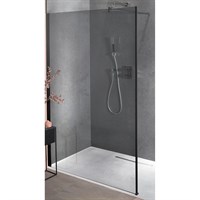 Душевая перегородка Jacob Delafon Contra Walk In 140 E22W140-BLV профиль Черный стекло Серое E22W140-BLV