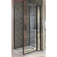 Душевая стенка Jacob Delafon Contra 90 E22FT90-BL профиль Черный матовый стекло прозрачное E22FT90-BL