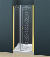 Душевая дверь в нишу Cezares ROYAL PALACE-A-B-11-100+90-CP-G профиль Золото стекло прозрачное с матовым узором ROYAL PALACE-A-B-11-100+90-CP-G