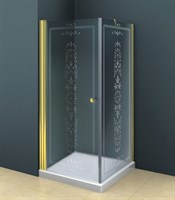 Душевой уголок Cezares ROYAL PALACE-A-AH-1-90/100-CP-G профиль Золото стекло прозрачное с матовым узором ROYAL PALACE-A-AH-1-90/100-CP-G