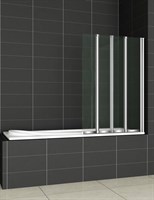 Шторка на ванну Cezares Pratico V-4 100x140 L профиль Хром стекло рифленое PRATICO-V-4-100/140-P-Cr-L