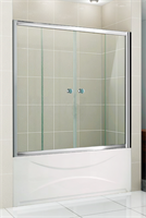 Шторка на ванну Cezares Pratico VF-2 150x140 профиль Хром стекло текстурное PRATICO-VF-2-150/140-P-Cr