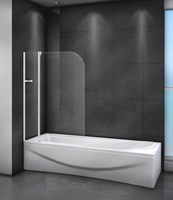 Шторка на ванну Cezares Relax V-11 100х140 профиль Белый стекло прозрачное RELAX-V-11-100/140-C-Bi