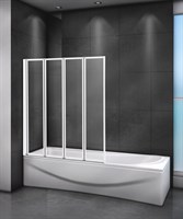 Шторка на ванну Cezares Relax V-4 80х140 профиль Белый стекло прозрачное RELAX-V-4-80/140-C-Bi