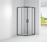 Душевой уголок Cezares Eco 90x90 ECO-O-R-2 профиль Черный стекло прозрачное ECO-O-R-2-90-C-NERO