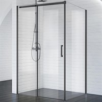 Душевой уголок BelBagno Acqua 140х90 ACQUA-AH-1-140/90-C-NERO профиль Черный стекло прозрачное