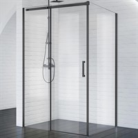 Душевой уголок BelBagno Acqua 130х90 ACQUA-AH-1-130/90-C-NERO профиль Черный стекло прозрачное ACQUA-AH-1-130/90-C-NERO