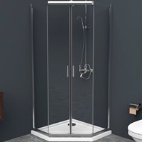 Душевой уголок BelBagno Uno 90х90 UNO-195-P-2-90-C-Cr профиль Хром стекло прозрачное UNO-195-P-2-90-C-Cr