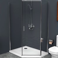 Душевой уголок BelBagno Uno 100х80 UNO-195-PH-1-100/80-C-Cr профиль Хром стекло прозрачное UNO-195-PH-1-100/80-C-Cr